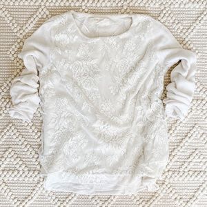 Zara // Lace Overlay Sweater